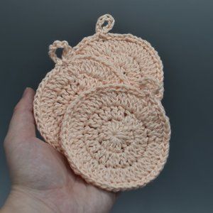 Hand Crafted Reusuable Crochet Cotton Face Rounds Set of Three